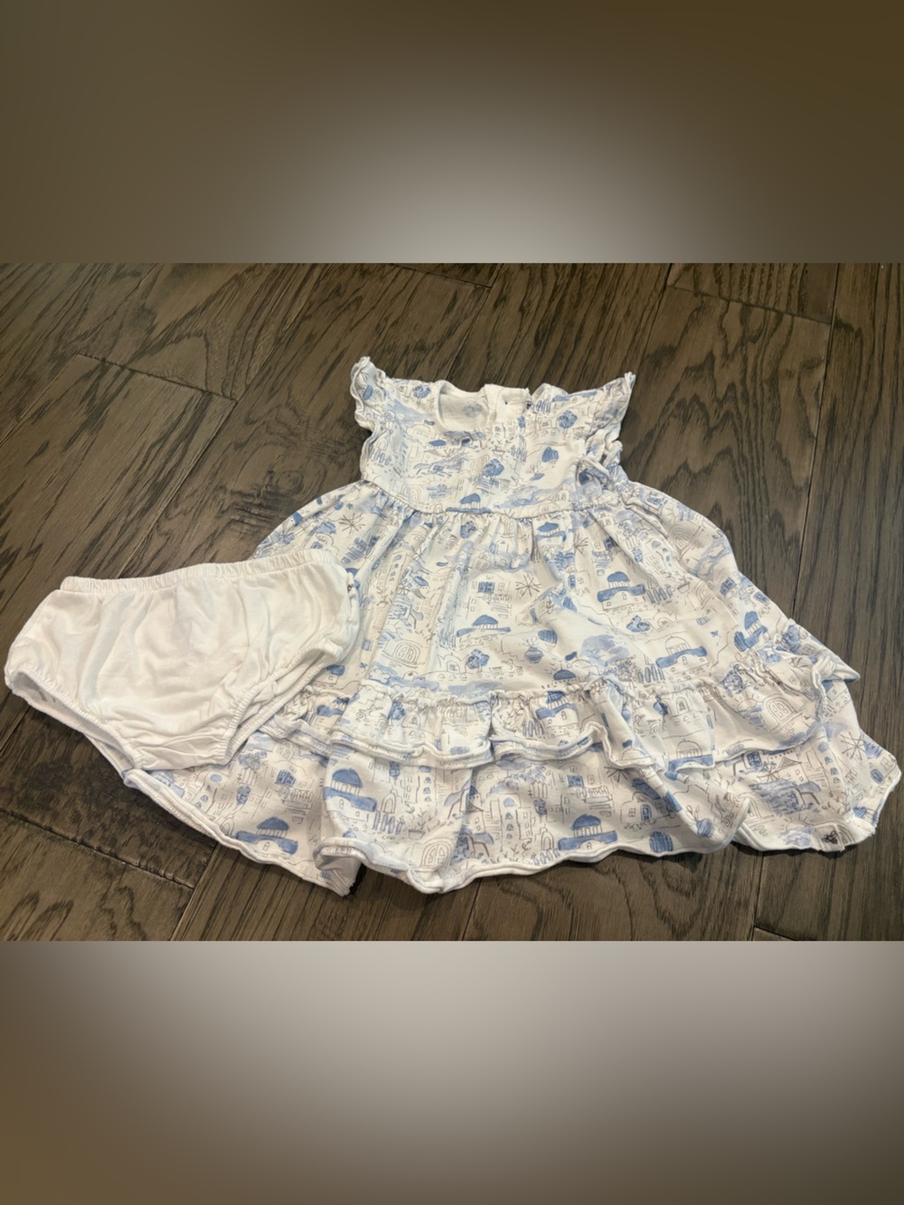 Santorini Print Dress with Diaper Cover